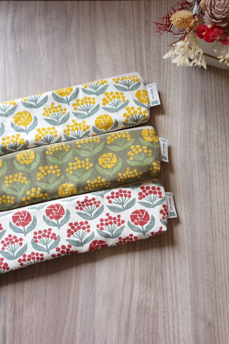 午後小花 棕 - 餐具袋 環保餐具袋 | 海柏手作