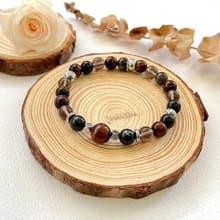 【勇氣信心】水晶手鍊/紅虎眼x金曜石x冰曜石x金運石|無畏勇氣