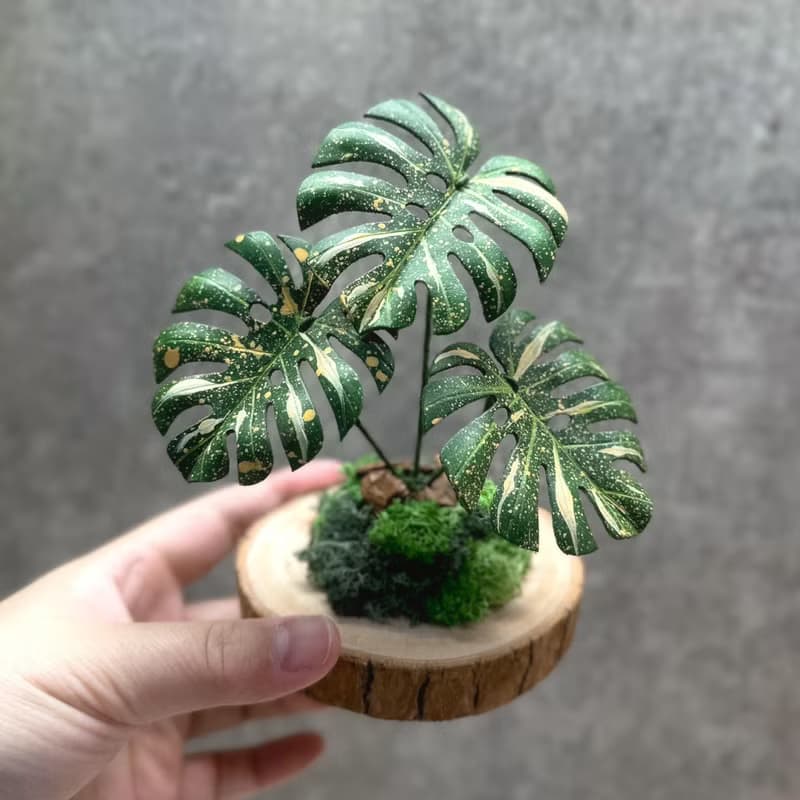 泰斑龜背芋－手工革製植物  地植系列