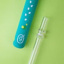 Dino Girl恐龍造型玻璃吸管-清透