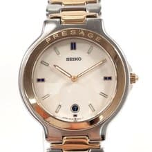 【日本直送 中古美品】セイコー SEIKO 腕時計 5E39-6A10 プレサージュ ステンレススチール シルバー クオーツ