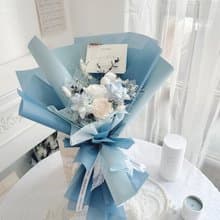 蔚藍永生花乾燥花束