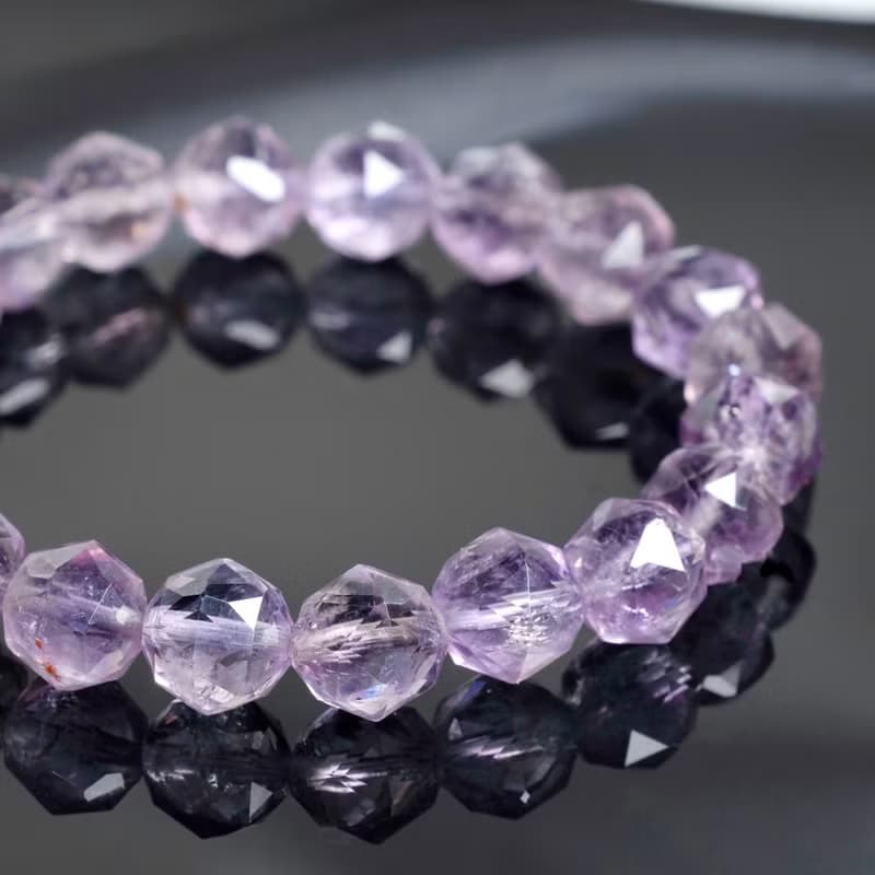 鑽石形切割紫水晶手鍊│10mm 罕有Starcut 桃花姻緣 心靈療癒