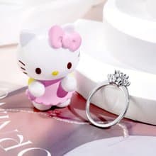 Hello Kitty 50th系列-凱蒂貓莫桑石單鑽純銀戒指