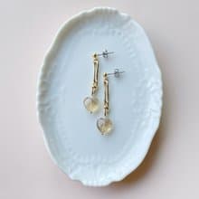 Fluorite petit heart ピアス/イヤリング yellow