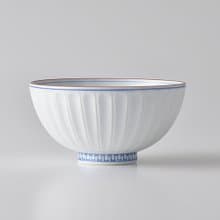 櫛目高台刻痕飯碗 (大) 藍 /洸琳窯