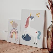 小時候愛作夢 無框畫/北歐裝飾畫/小孩房掛畫/三種圖案/四種尺寸