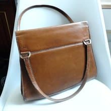 法國復古啡色小牛皮手提袋