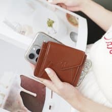 Daily (Chocolate) : Mini wallet, short wallet, cow leather, Brown