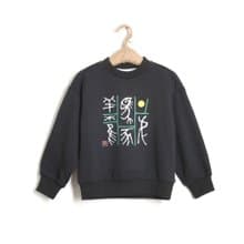 BIR童裝 | 象形文字大學棉T (黑/咖)