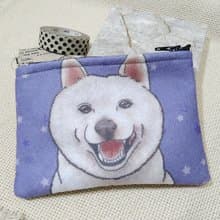 白柴犬-不織布零錢包
