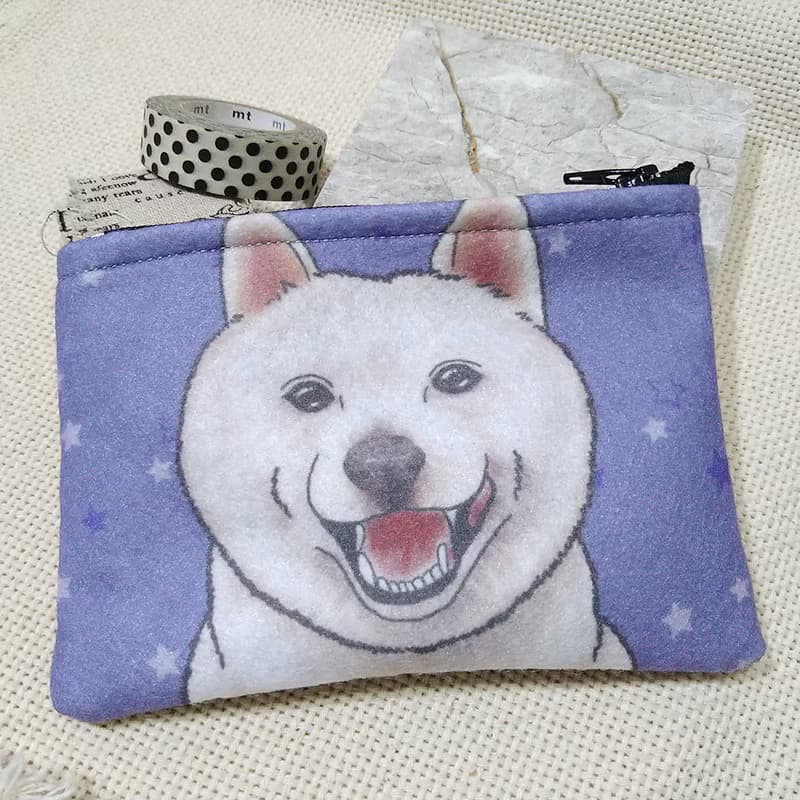 白柴犬-不織布零錢包