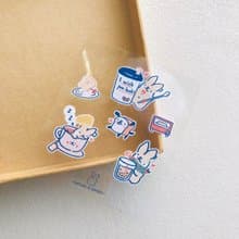 啵尼兔 / 可愛防水日本PET貼紙 / 下午茶時光