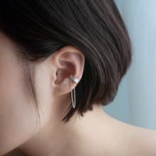 夢遊圈圈系列 | 純銀可調式鏈條耳骨夾 - 單只販售