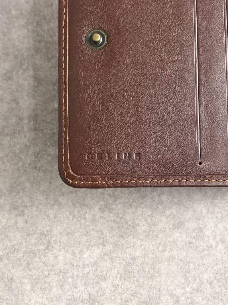 【 日本直送　名牌中古包 】CELINE セリーヌ パリマカダム 財布 インディゴ キャンバス 二つ折り財布 vintage ヴィンテージ zbp5r8