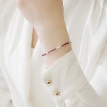 紅石榴石圓舞曲純銀手鍊 | 水晶珍珠 女生手鏈 新年禮物 情人節禮