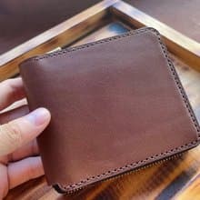 【LW02 拉鍊零錢包短夾 皮夾 Bi-fold Wallet】 義大利植物鞣牛皮