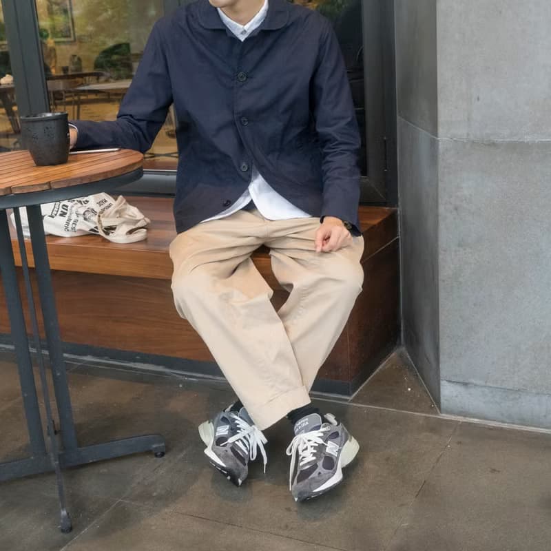 日系小圓領夾克外套男 法式工作便服 Navy Chore Jacket