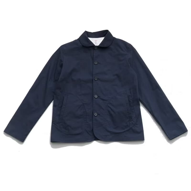 日系小圓領夾克外套男 法式工作便服 Navy Chore Jacket