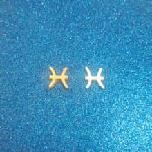50 PCS WHITE GOLD PISCES ZODIAC SIGN DÉCOR CRAFT CARD MAKING EMBELLISHMENT