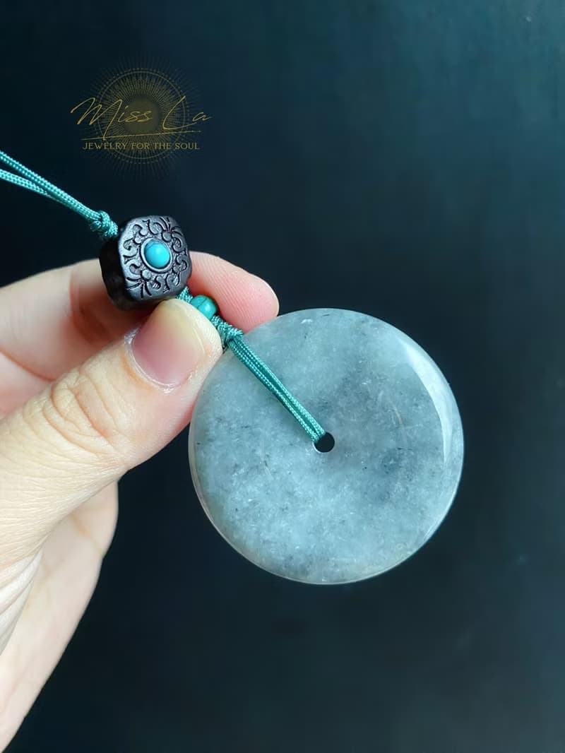 天然緬甸玉翡翠 烏雞 綠底 平安扣 黑檀木 綠松 包掛 手機掛 禮物