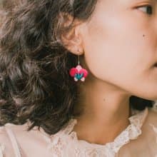 刺繡耳飾 - Orchid 蘭