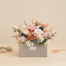 嫩粉色香檳粉-四季田園-乾燥花盆栽-開幕盆栽-喬遷禮物