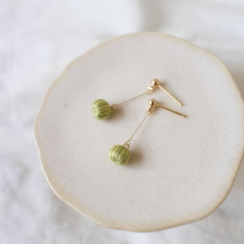 串珠耳飾_果實系列/甜瓜綠/beading earing