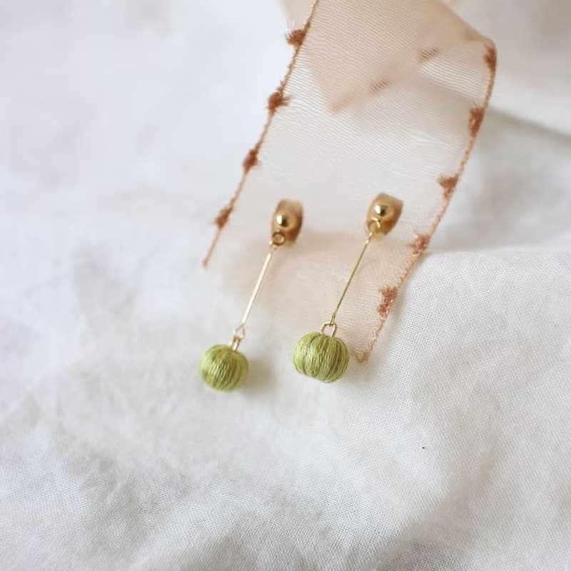 串珠耳飾_果實系列/甜瓜綠/beading earing