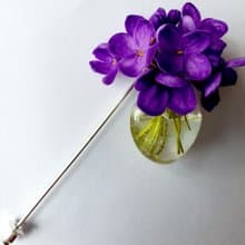 Purple syringa flowers unisex brooch/ Corsages/ Lilac clay flowers brooch pin