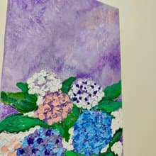 【豐富滿盈繡球花】 壓克力畫/無框畫/掛畫/手繪/療癒畫/母親節