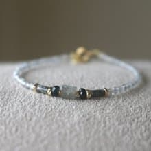 手鍊 光譜石 藍寶石 天然石 - 滿足 -