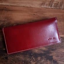 【開運錢包】mica at home簡約真皮長夾/紅色【義大利植鞣牛皮】