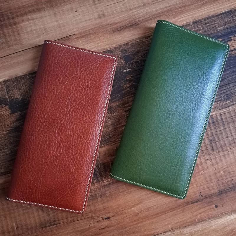 【開運錢包】mica at home簡約真皮長夾/紅色【義大利植鞣牛皮】