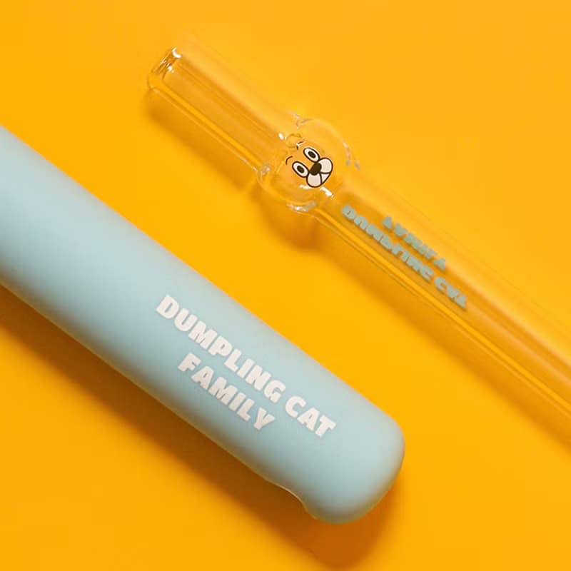 好玻GOODGLAS×餃貓FAMILY - 餃貓造型玻璃吸管