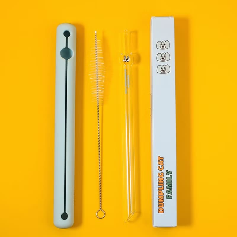 好玻GOODGLAS×餃貓FAMILY - 餃貓造型玻璃吸管