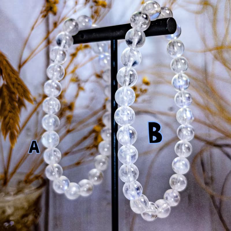 【斯里蘭卡透體藍月光石】5A顆顆透體帶效應|水晶手串 一物一拍