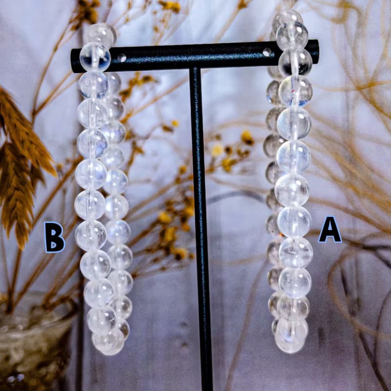 【斯里蘭卡透體藍月光石】5A顆顆透體帶效應|水晶手串 一物一拍