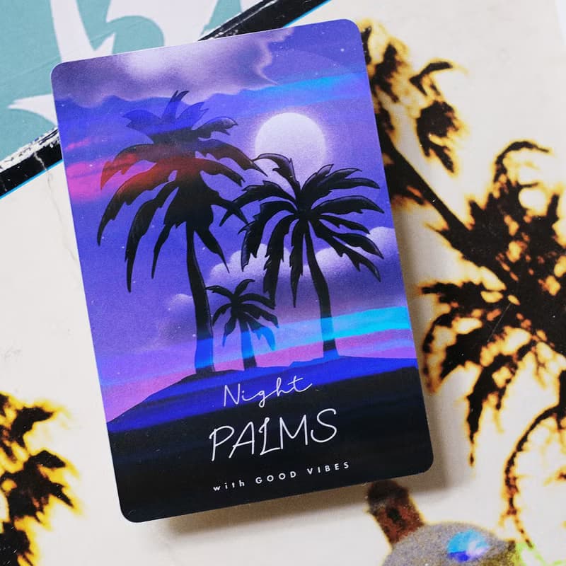 珠光彩虹膜防水貼紙 - Night Palms