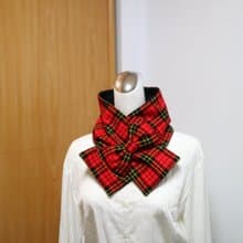 蝴蝶結款 可調式短圍巾.scarf 保暖圍脖 雙面雙色 大人.小孩均適