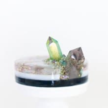 10cm水晶立體盤 - 紫水晶 & 綠光環