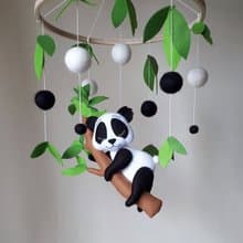 Panda baby mobile, montessori nursery decor, crib mobile, baby shower gift