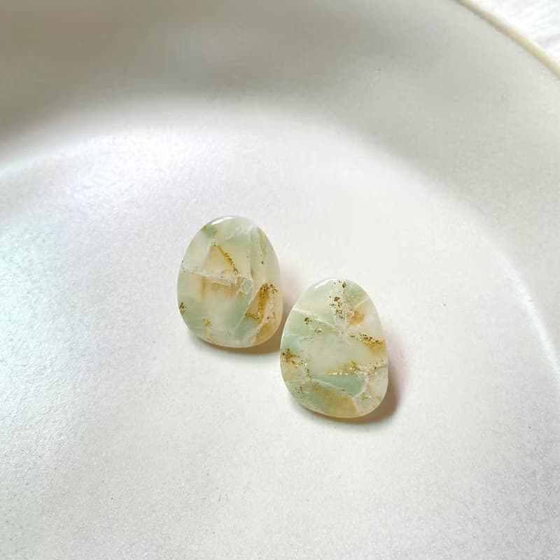 手作軟陶耳環 解憂系列 不規則形 耳針耳夾