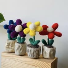 |哈哈羊毛氈| 小花陶盆 (4款) / 009