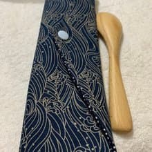 文青風環保筷袋 ~逐浪 日系  沈穩藍 收納 手作餐具袋