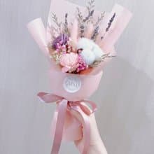 粉嫩乾燥花束 生日花束 中型花束 浪漫花束禮物 情人節花束 現貨