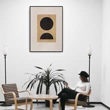 圓內方I - 大地色系幾何抽象掛畫/文青復古風/居家佈置