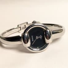 GUCCI vintage quartz watch 黑色盤手環式古董石英錶