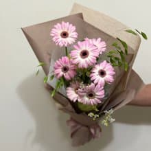 太陽花花束 畢業花束 粉色花束