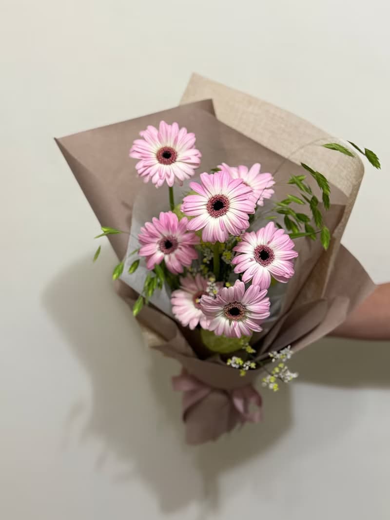 太陽花花束 畢業花束 粉色花束